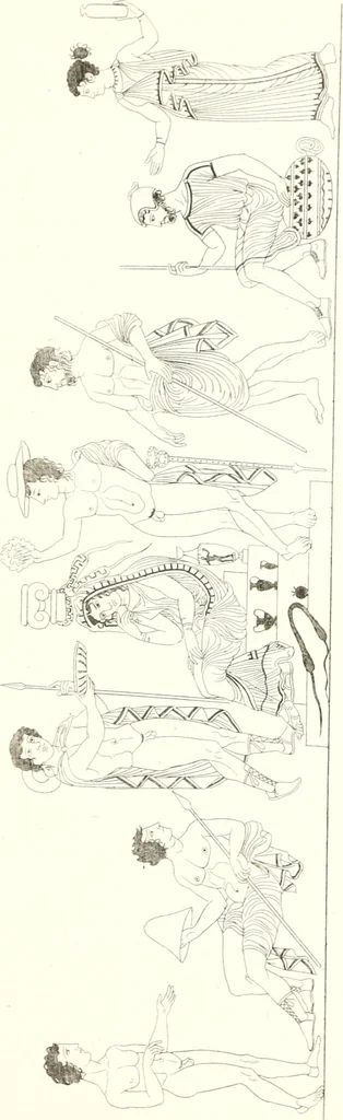An illustration from Pitture di vasi fittili, esibite dal cav. F. Inghirami per servire di studio alla mitologia ed all storia degli antichi popoli, 1838, leaf 590
