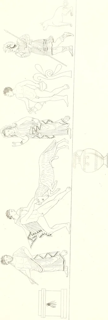 An illustration from Pitture di vasi fittili, esibite dal cav. F. Inghirami per servire di studio alla mitologia ed all storia degli antichi popoli, 1838, leaf 592