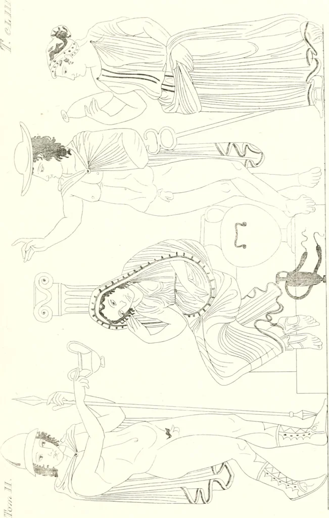 An illustration from Pitture di vasi fittili, esibite dal cav. F. Inghirami per servire di studio alla mitologia ed all storia degli antichi popoli, 1838, leaf 594