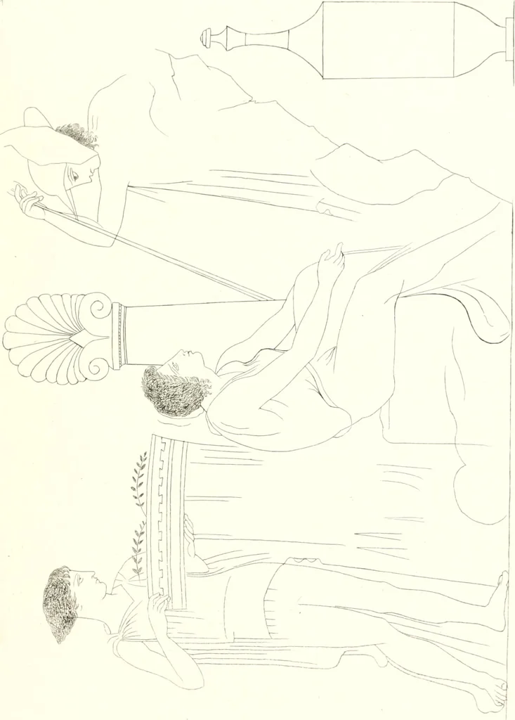 An illustration from Pitture di vasi fittili, esibite dal cav. F. Inghirami per servire di studio alla mitologia ed all storia degli antichi popoli, 1838, leaf 602