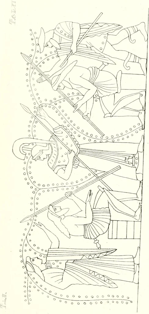 An illustration from Pitture di vasi fittili, esibite dal cav. F. Inghirami per servire di studio alla mitologia ed all storia degli antichi popoli, 1838, leaf 610