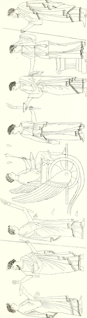 An illustration from Pitture di vasi fittili, esibite dal cav. F. Inghirami per servire di studio alla mitologia ed all storia degli antichi popoli, 1838, leaf 614