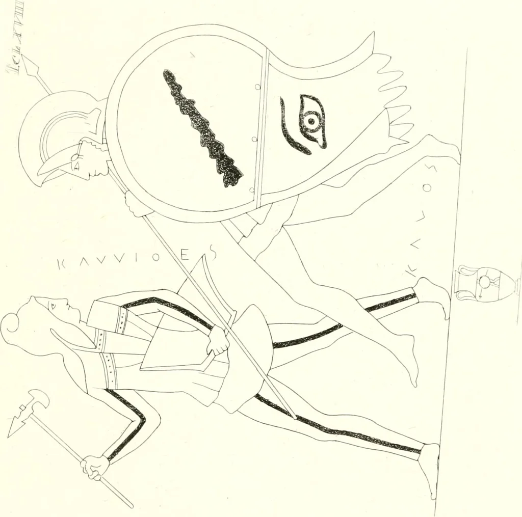 An illustration from Pitture di vasi fittili, esibite dal cav. F. Inghirami per servire di studio alla mitologia ed all storia degli antichi popoli, 1838, leaf 624