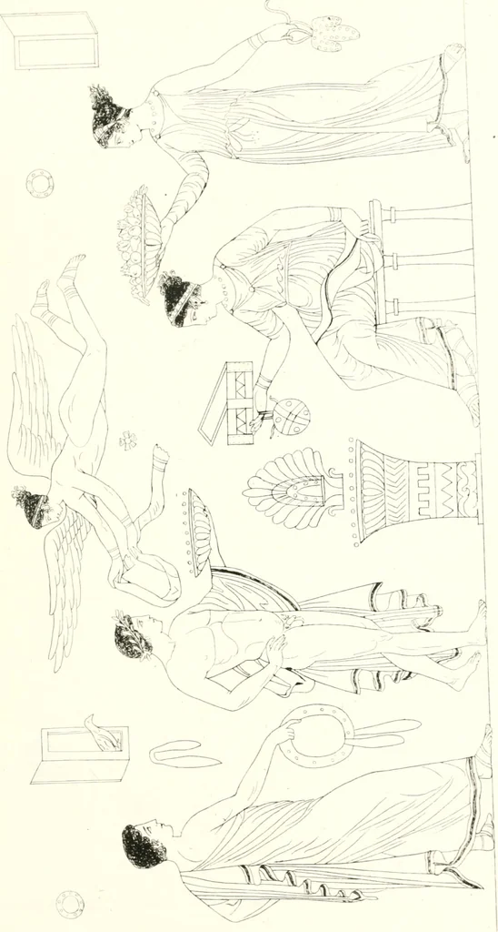 An illustration from Pitture di vasi fittili, esibite dal cav. F. Inghirami per servire di studio alla mitologia ed all storia degli antichi popoli, 1838, leaf 634