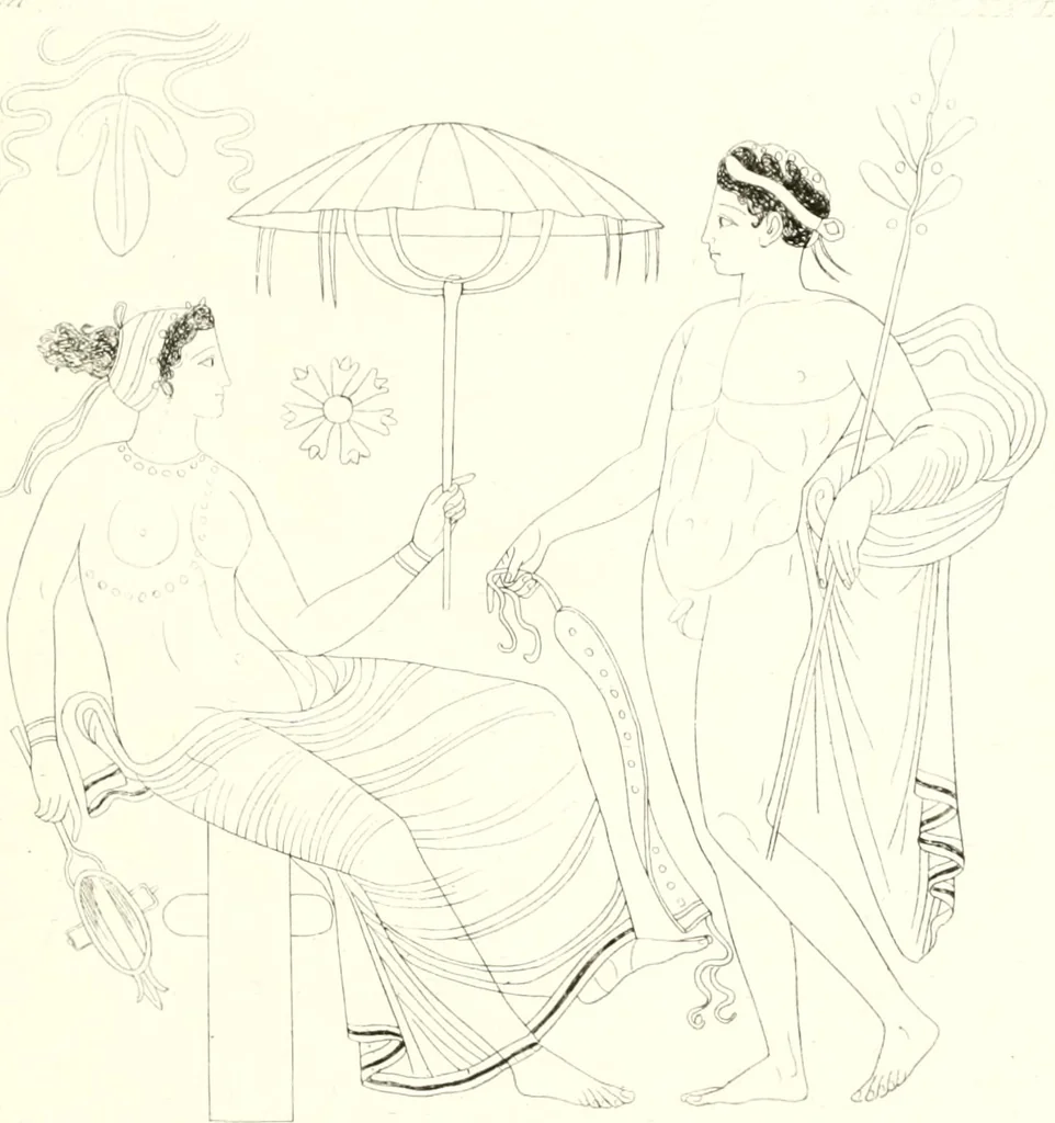 An illustration from Pitture di vasi fittili, esibite dal cav. F. Inghirami per servire di studio alla mitologia ed all storia degli antichi popoli, 1838, leaf 644