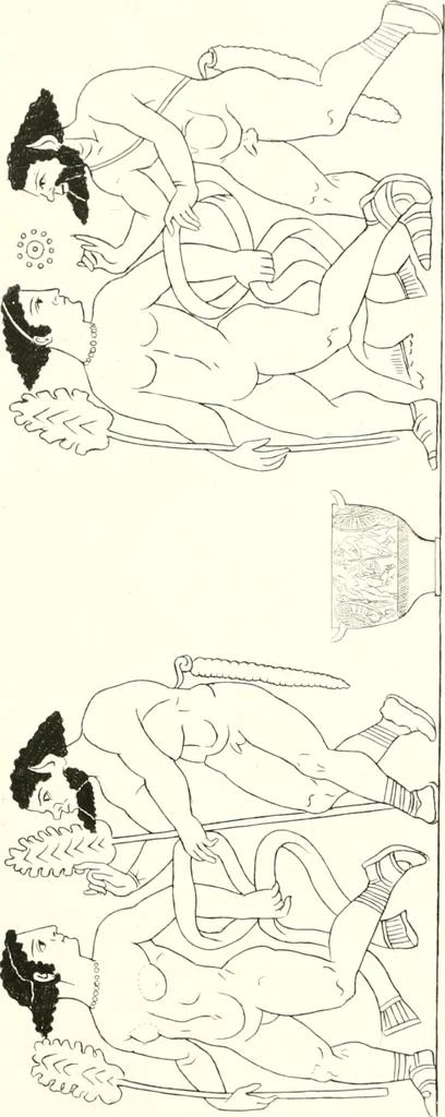 An illustration from Pitture di vasi fittili, esibite dal cav. F. Inghirami per servire di studio alla mitologia ed all storia degli antichi popoli, 1838, leaf 656