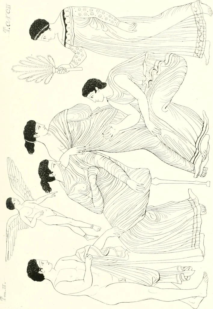 An illustration from Pitture di vasi fittili, esibite dal cav. F. Inghirami per servire di studio alla mitologia ed all storia degli antichi popoli, 1838, leaf 670