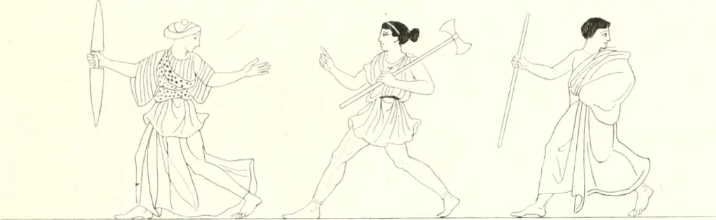 An illustration from Pitture di vasi fittili, esibite dal cav. F. Inghirami per servire di studio alla mitologia ed all storia degli antichi popoli, 1838, leaf 676