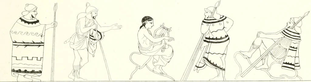 An illustration from Pitture di vasi fittili, esibite dal cav. F. Inghirami per servire di studio alla mitologia ed all storia degli antichi popoli, 1838, leaf 676