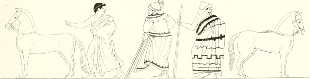 An illustration from Pitture di vasi fittili, esibite dal cav. F. Inghirami per servire di studio alla mitologia ed all storia degli antichi popoli, 1838, leaf 676
