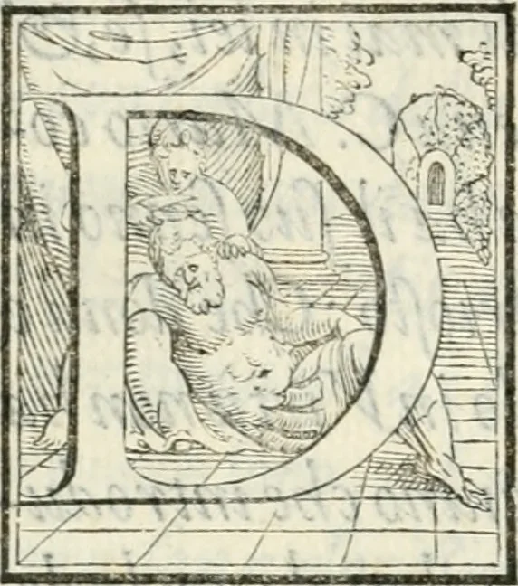 An illustration from Pittvre del Doni, academico pellegrino : nelle quali si mostra di nuoua inuentione : amore, fortuna, tempo, castità, religione, sdegno, riforma, morte, sonno & sogno, huomo, republica, & magnanimità : divise in due trattati : libro primo, 1564, leaf 37