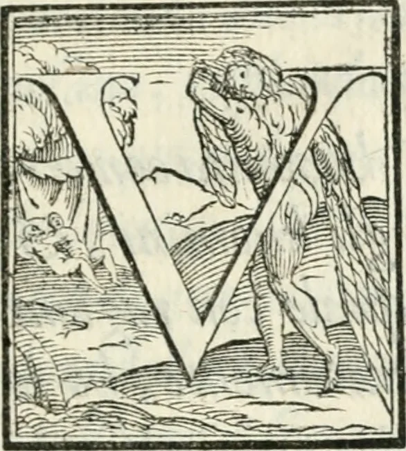 An illustration from Pittvre del Doni, academico pellegrino : nelle quali si mostra di nuoua inuentione : amore, fortuna, tempo, castità, religione, sdegno, riforma, morte, sonno & sogno, huomo, republica, & magnanimità : divise in due trattati : libro primo, 1564, leaf 50