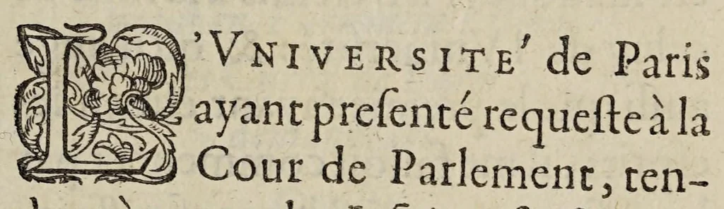An illustration from Plaidoyé de M.L. Dollé advocat en la Covr de Parlement /, 1595, leaf 7