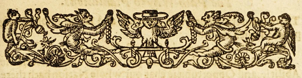 An illustration from A plaine path-way to plantations : that is, A discourse in generall, concerning the plantation of our English people in other countries. Wherein is declared, that the attempts or actions, in themselues are very good and laudable, necessary also for our country of England. Doubts thereabout are answered: and some meanes are shewed, by which the same may, in better sort then hitherto, be prosecuted and effected. Written for the perswading and stirring vp of the people of this land, chiefly the poorer and common sort to affect and effect these attempts better then yet they doe. With certaine motiues for a present plantation in New-found land aboue the rest. Made in the manner of a conference, and diuided into three parts, for the more plainnesse, ease, and delight to the reader., 1624, leaf 105