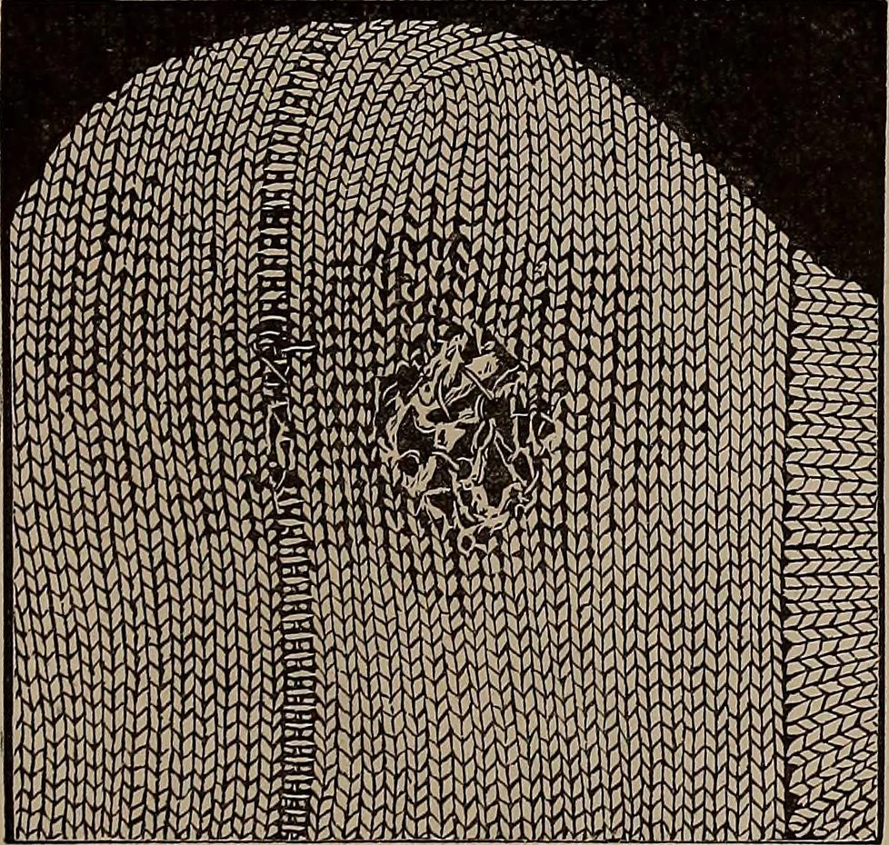 An illustration from Plain needlework, knitting, and mending, for all, at home and in schools..., 1879, leaf 42