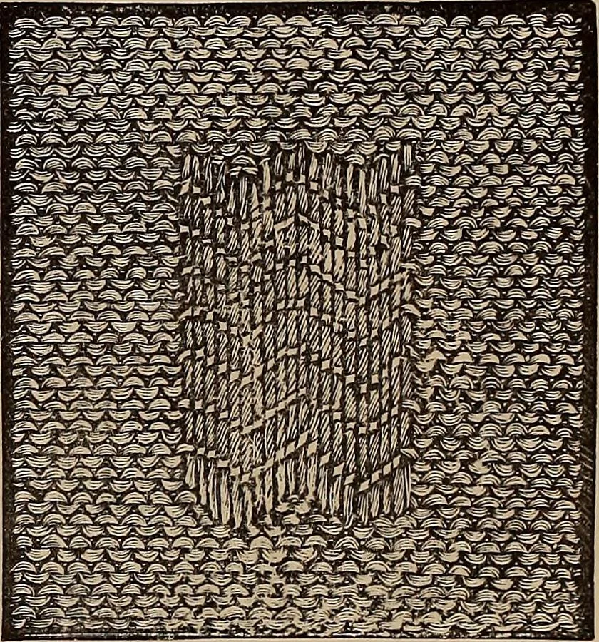 An illustration from Plain needlework, knitting, and mending, for all, at home and in schools..., 1879, leaf 45