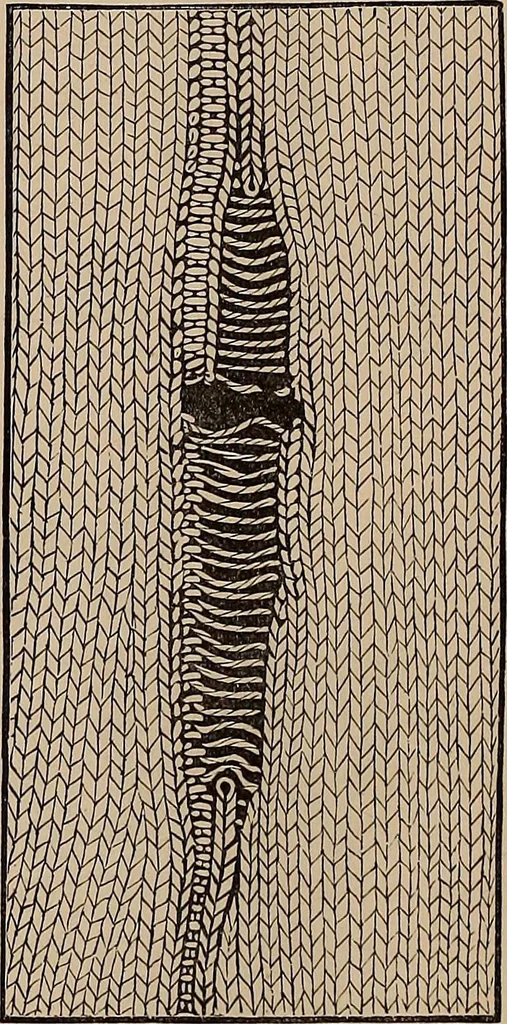 An illustration from Plain needlework, knitting, and mending, for all, at home and in schools..., 1879, leaf 53