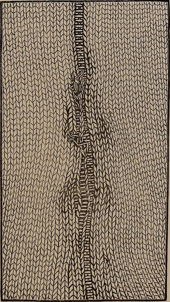 An illustration from Plain needlework, knitting, and mending, for all, at home and in schools..., 1879, leaf 54