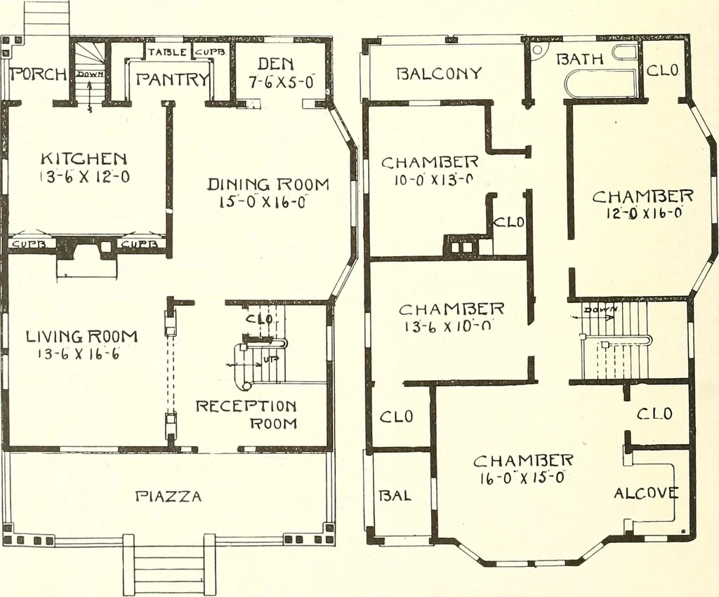 An illustration from The plan book of American dwellings : being a compilation of original home designs, showing actual photographic exteriors and floor plans of moderately priced bungalows, cottages, residences, 1914, leaf 101