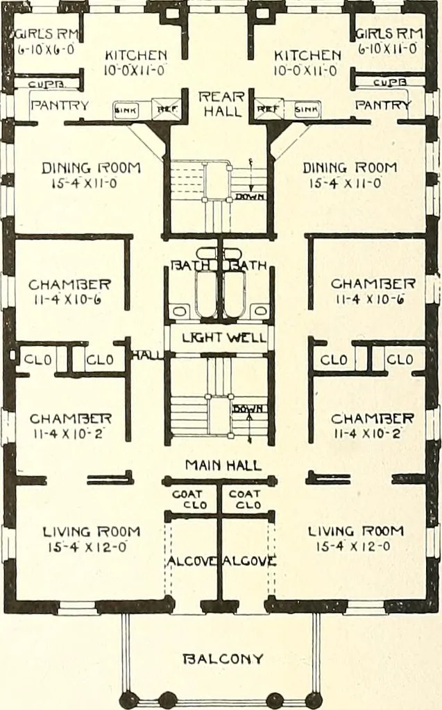 An illustration from The plan book of American dwellings : being a compilation of original home designs, showing actual photographic exteriors and floor plans of moderately priced bungalows, cottages, residences, 1914, leaf 103