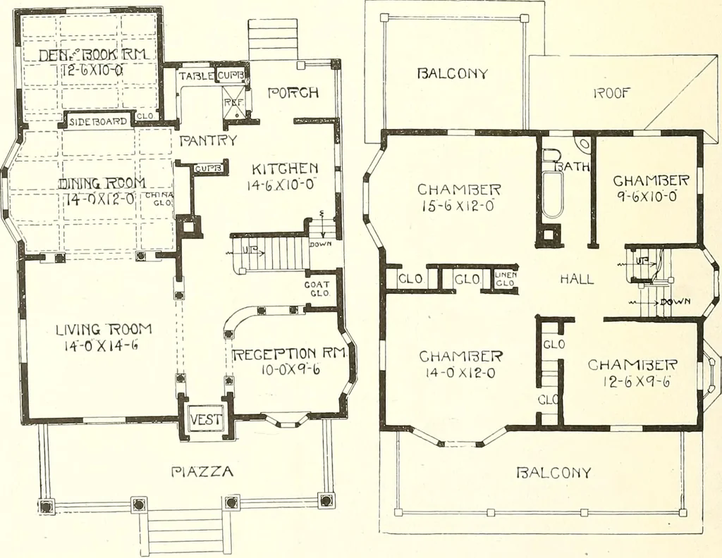 An illustration from The plan book of American dwellings : being a compilation of original home designs, showing actual photographic exteriors and floor plans of moderately priced bungalows, cottages, residences, 1914, leaf 115