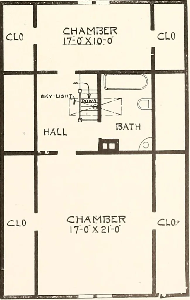 An illustration from The plan book of American dwellings : being a compilation of original home designs, showing actual photographic exteriors and floor plans of moderately priced bungalows, cottages, residences, 1914, leaf 116