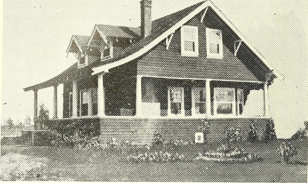 An illustration from The plan book of American dwellings : being a compilation of original home designs, showing actual photographic exteriors and floor plans of moderately priced bungalows, cottages, residences, 1914, leaf 119