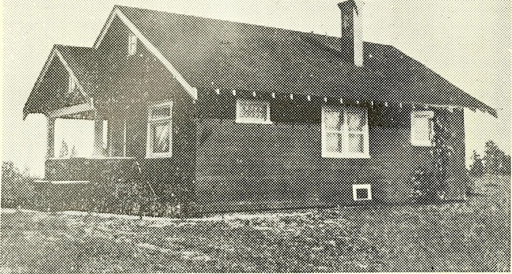 An illustration from The plan book of American dwellings : being a compilation of original home designs, showing actual photographic exteriors and floor plans of moderately priced bungalows, cottages, residences, 1914, leaf 121