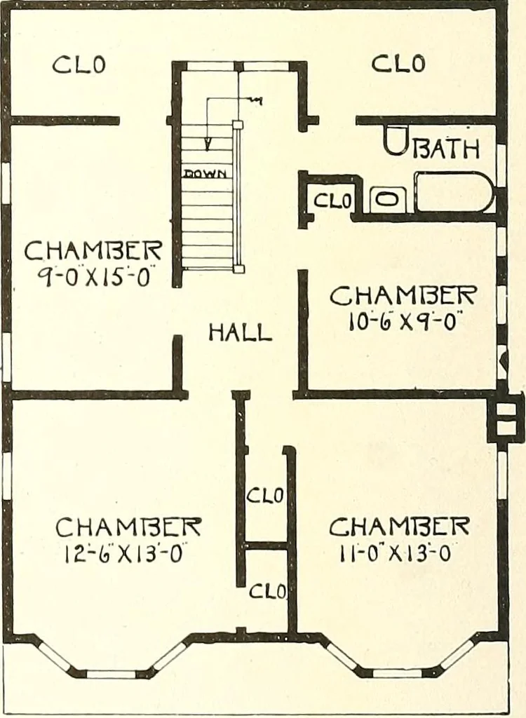An illustration from The plan book of American dwellings : being a compilation of original home designs, showing actual photographic exteriors and floor plans of moderately priced bungalows, cottages, residences, 1914, leaf 125