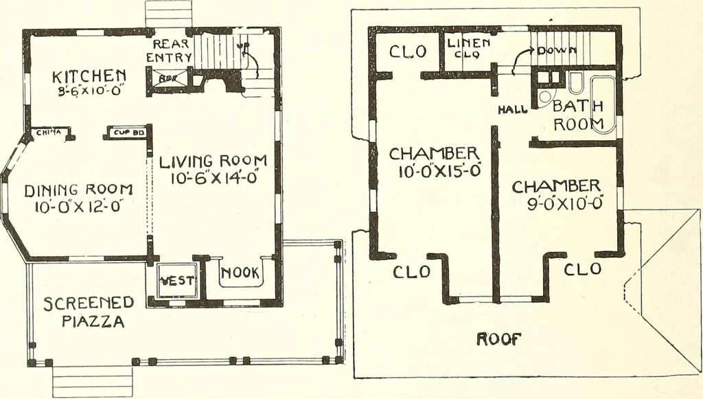 An illustration from The plan book of American dwellings : being a compilation of original home designs, showing actual photographic exteriors and floor plans of moderately priced bungalows, cottages, residences, 1914, leaf 141