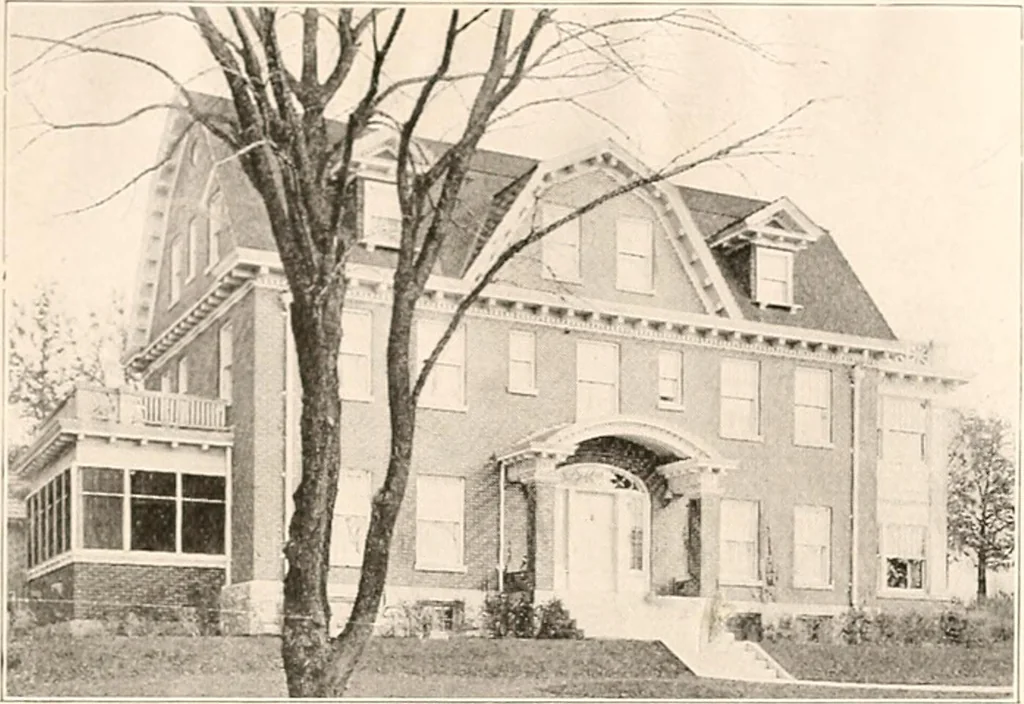 An illustration from The plan book of American dwellings : being a compilation of original home designs, showing actual photographic exteriors and floor plans of moderately priced bungalows, cottages, residences, 1914, leaf 142
