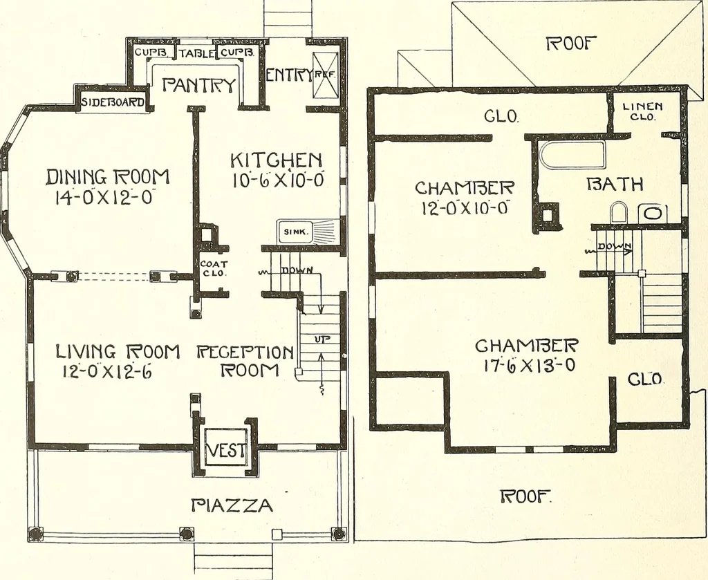 An illustration from The plan book of American dwellings : being a compilation of original home designs, showing actual photographic exteriors and floor plans of moderately priced bungalows, cottages, residences, 1914, leaf 145