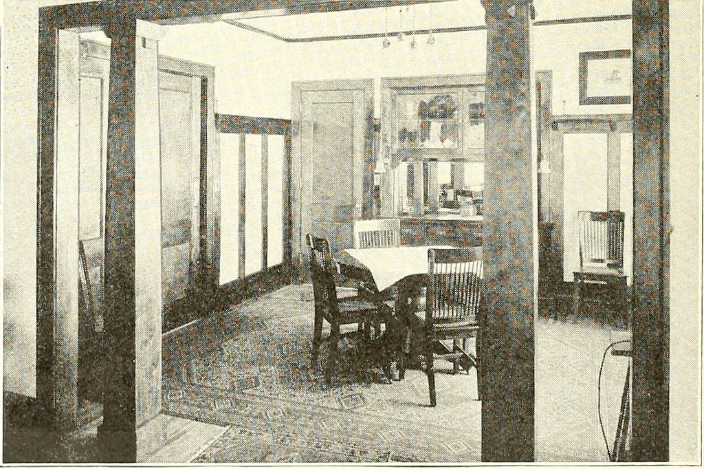 An illustration from The plan book of American dwellings : being a compilation of original home designs, showing actual photographic exteriors and floor plans of moderately priced bungalows, cottages, residences, 1914, leaf 15