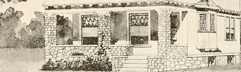 An illustration from The plan book of American dwellings : being a compilation of original home designs, showing actual photographic exteriors and floor plans of moderately priced bungalows, cottages, residences, 1914, leaf 150