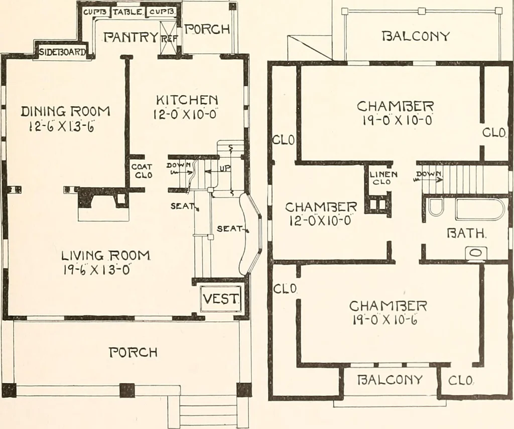An illustration from The plan book of American dwellings : being a compilation of original home designs, showing actual photographic exteriors and floor plans of moderately priced bungalows, cottages, residences, 1914, leaf 150