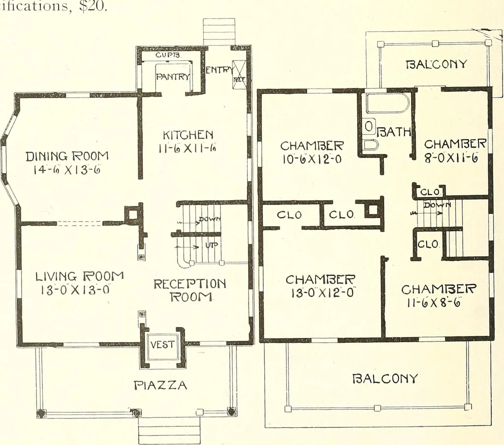 An illustration from The plan book of American dwellings : being a compilation of original home designs, showing actual photographic exteriors and floor plans of moderately priced bungalows, cottages, residences, 1914, leaf 151