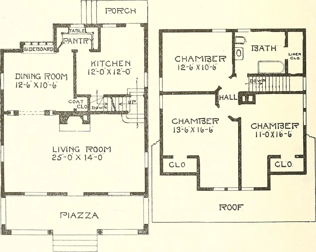 An illustration from The plan book of American dwellings : being a compilation of original home designs, showing actual photographic exteriors and floor plans of moderately priced bungalows, cottages, residences, 1914, leaf 153