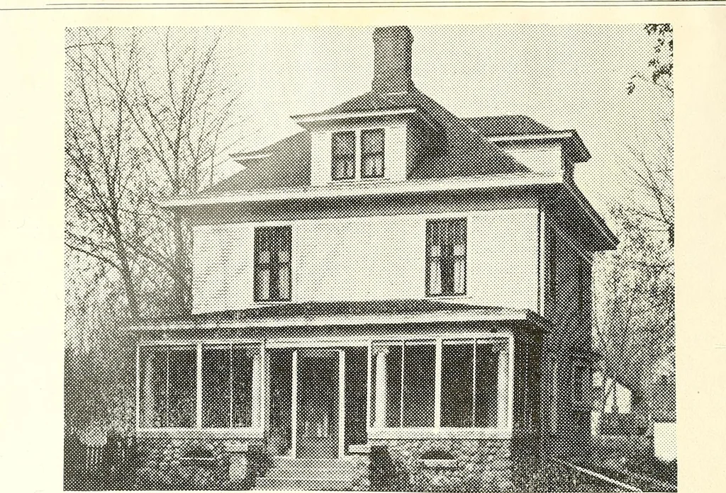 An illustration from The plan book of American dwellings : being a compilation of original home designs, showing actual photographic exteriors and floor plans of moderately priced bungalows, cottages, residences, 1914, leaf 155
