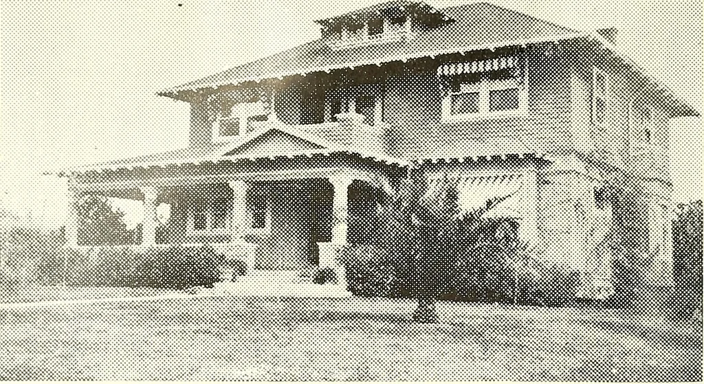 An illustration from The plan book of American dwellings : being a compilation of original home designs, showing actual photographic exteriors and floor plans of moderately priced bungalows, cottages, residences, 1914, leaf 163