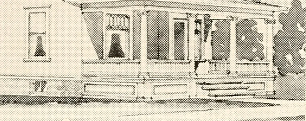 An illustration from The plan book of American dwellings : being a compilation of original home designs, showing actual photographic exteriors and floor plans of moderately priced bungalows, cottages, residences, 1914, leaf 170