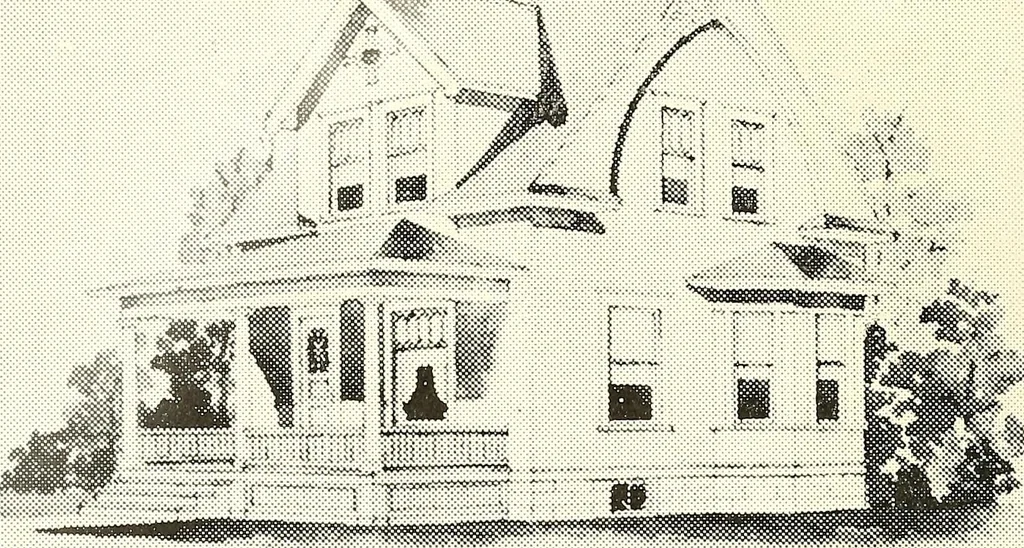 An illustration from The plan book of American dwellings : being a compilation of original home designs, showing actual photographic exteriors and floor plans of moderately priced bungalows, cottages, residences, 1914, leaf 173