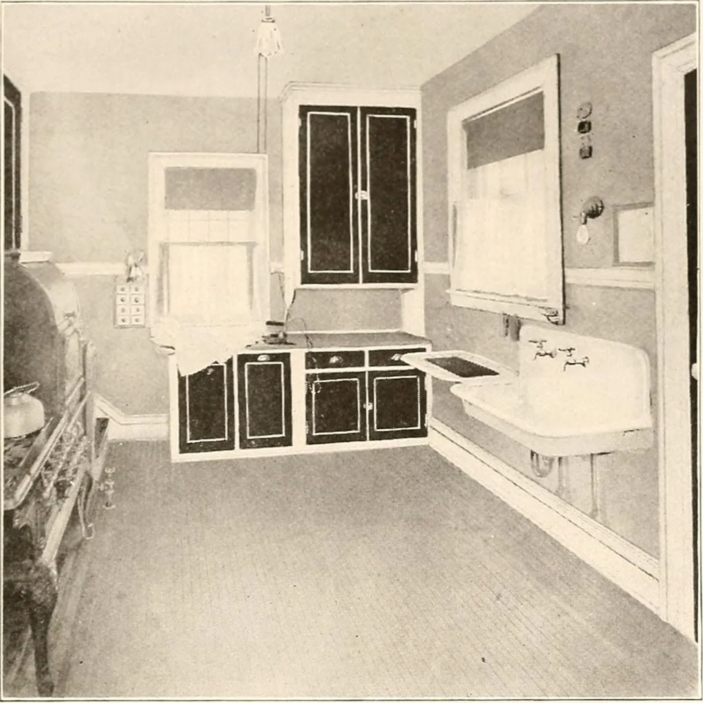 An illustration from The plan book of American dwellings : being a compilation of original home designs, showing actual photographic exteriors and floor plans of moderately priced bungalows, cottages, residences, 1914, leaf 18