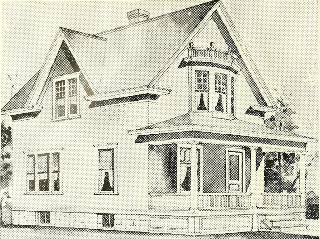 An illustration from The plan book of American dwellings : being a compilation of original home designs, showing actual photographic exteriors and floor plans of moderately priced bungalows, cottages, residences, 1914, leaf 193
