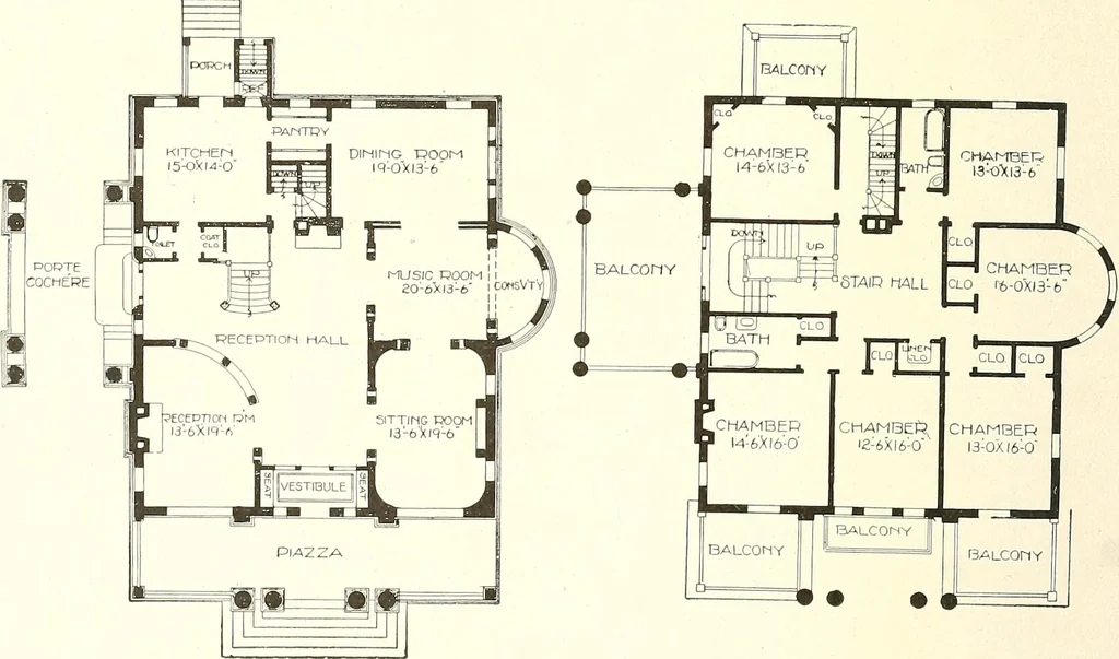 An illustration from The plan book of American dwellings : being a compilation of original home designs, showing actual photographic exteriors and floor plans of moderately priced bungalows, cottages, residences, 1914, leaf 201