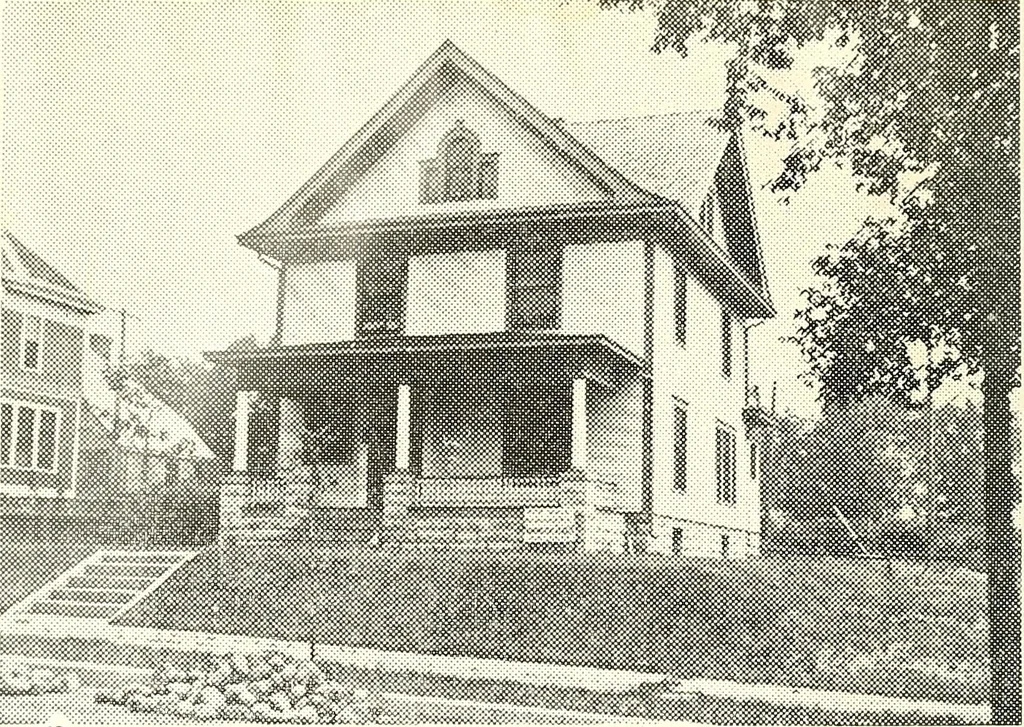 An illustration from The plan book of American dwellings : being a compilation of original home designs, showing actual photographic exteriors and floor plans of moderately priced bungalows, cottages, residences, 1914, leaf 217