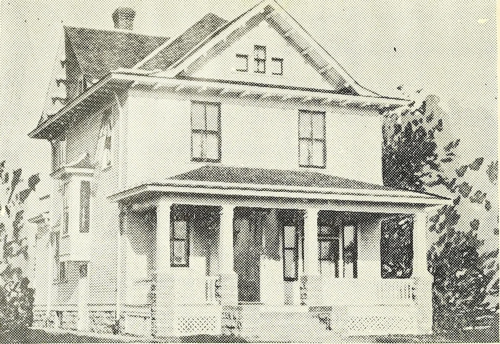 An illustration from The plan book of American dwellings : being a compilation of original home designs, showing actual photographic exteriors and floor plans of moderately priced bungalows, cottages, residences, 1914, leaf 221