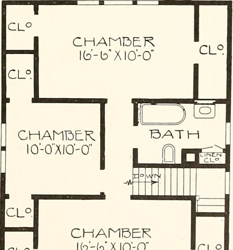 An illustration from The plan book of American dwellings : being a compilation of original home designs, showing actual photographic exteriors and floor plans of moderately priced bungalows, cottages, residences, 1914, leaf 228