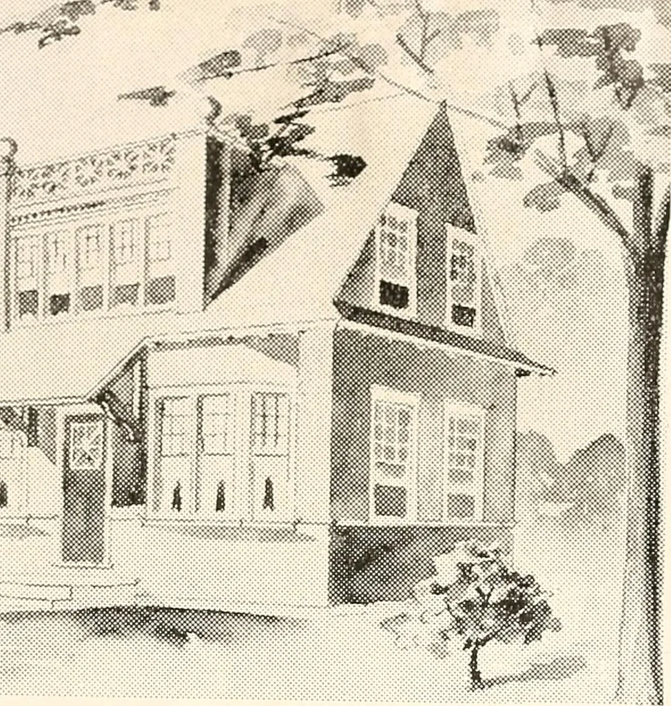 An illustration from The plan book of American dwellings : being a compilation of original home designs, showing actual photographic exteriors and floor plans of moderately priced bungalows, cottages, residences, 1914, leaf 234