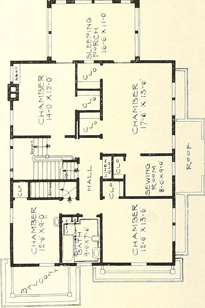 An illustration from The plan book of American dwellings : being a compilation of original home designs, showing actual photographic exteriors and floor plans of moderately priced bungalows, cottages, residences, 1914, leaf 249