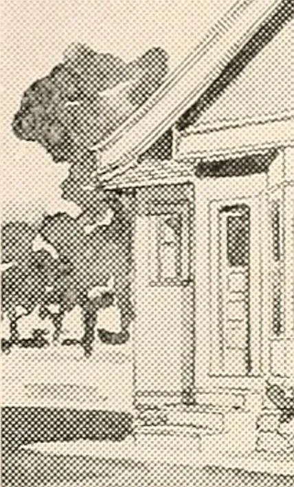 An illustration from The plan book of American dwellings : being a compilation of original home designs, showing actual photographic exteriors and floor plans of moderately priced bungalows, cottages, residences, 1914, leaf 256